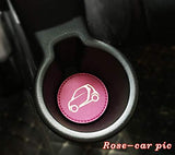 TRUE LINE Automotive Round PU Leather Cup Holder Insert Interior Car Tray Pad Coaster