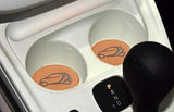TRUE LINE Automotive Round PU Leather Cup Holder Insert Interior Car Tray Pad Coaster
