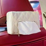 TRUE LINE Automotive Premium PU Leather Tissue Kleenex Holder Organizer for Back Seat Sun Visor Console Paper Cover