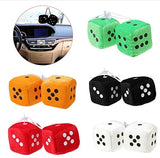 TRUE LINE Automotive Mini Pair Mirror Fuzzy Dice Plush Fuzzy Car Dice Set Kit