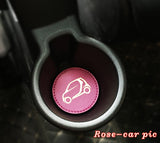 PU Leather Cup Holder Inserts Coasters for Smart Fortwo 2008, 2009, 2010, 2011, 2012, 2013, 2014, 2015