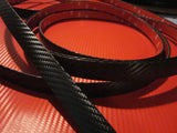Black Carbon Fiber Wheel Well Fender Molding Trim Kit