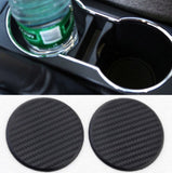 Fiat 500X 2016-2017 Carbon Fiber Cup Holder Inserts Coasters