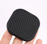 TRUE LINE Automotive Black Square Carbon Fiber Cup Holder Insert Interior Car Tray Anti Slip Pad